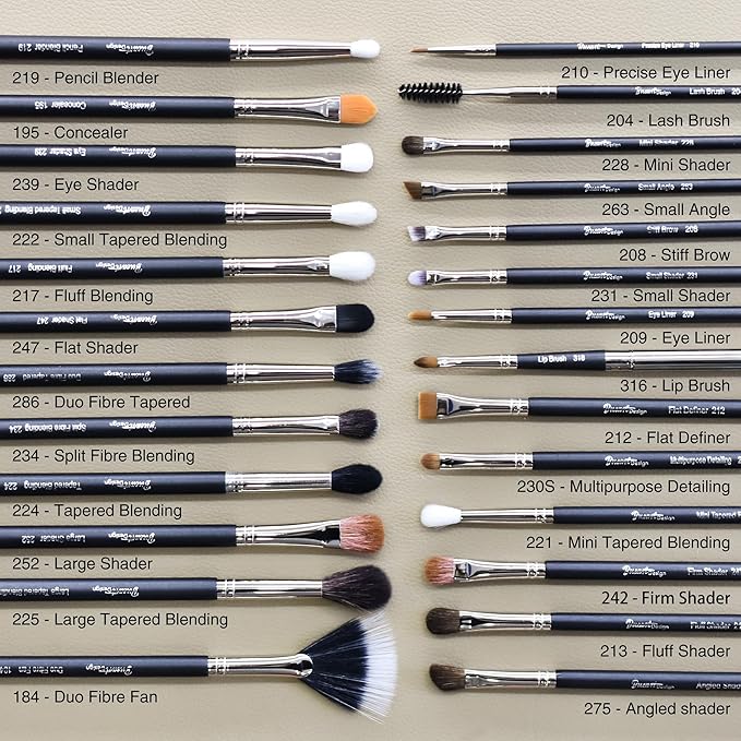 Makeup Artist MUST HAVES 42Pcs Makeup Brushes Set with Real Natural Goat Hair By BUEART DESIGN (42Pcs Matte Pearl Black)-VeraVaultWomen