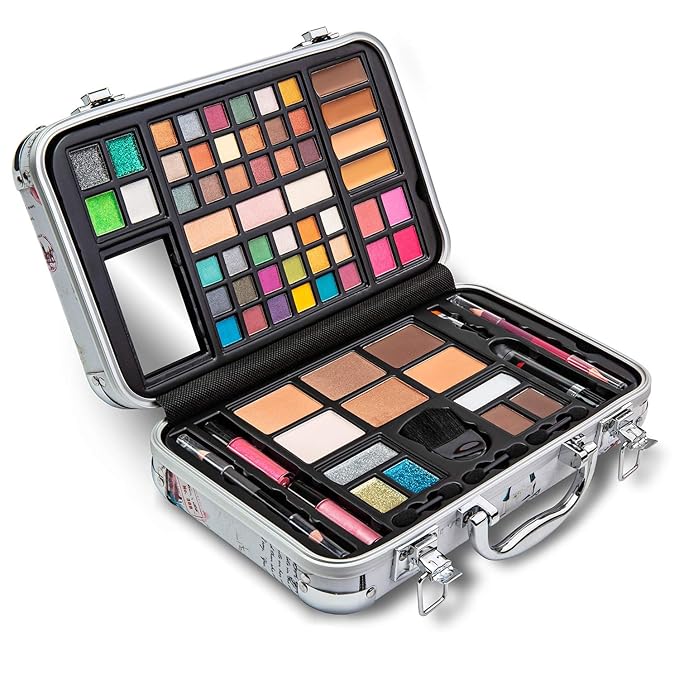 Makeup Kit Gift Set - 41 Eye Shadows, 7 Body Glitters, 1 Lip Liner Pencil, 1 Lipsticks, 4 Blushs, Eye liner pencil, 5 Concealers, 2 Lip Gloss, 5 Bronzers, Mirror-VeraVaultWomen