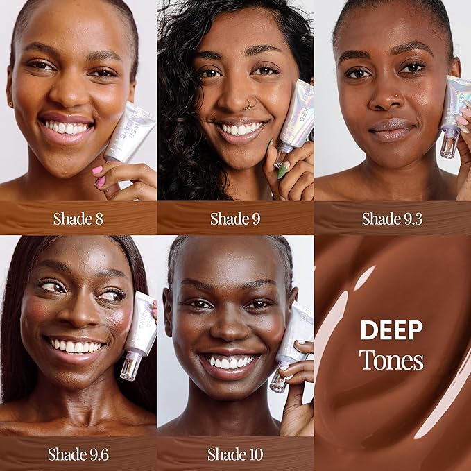 Naked Sundays BeautyScreen™ SPF 50 Mineral Peptide Foundation Tint – 2-in-1 Skin Tint & Mineral Sunscreen | Radiant, Buildable Coverage, Acne-Safe, Infused with Peptides (10 Deep Neutral, 1.01 oz)-VeraVaultWomen