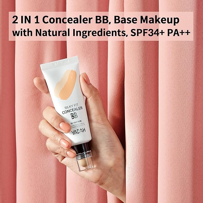 YADAH Silky Fit Concealer BB Cream (23 Natural Beige, 1.18fl oz) - 2-in-1 Korean Makeup for Flawless Skin, Tinted Moisturizer for Blemish Cover. Long-Lasting, All-Day Wear.-VeraVaultWomen