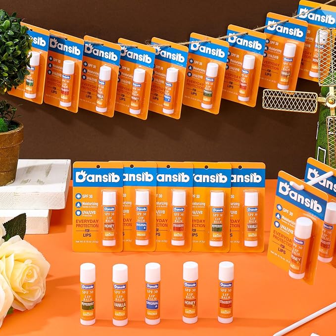 10 Pcs Sunscreen Lip Balms Bulk SPF 30 Lip Balms Stick with Sunscreen Employee Staff Appreciation Gifts Bulk Team Coworkers Christmas Party Gifts for Outdoor Travel Beach-VeraVaultWomen