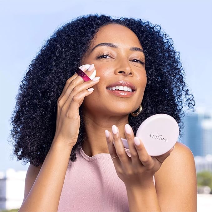 Wander Beauty Wanderlust Powder Foundation - Rich - Blurs and Evens Skin Tone - Perfects and Hydrates With Hyaluronic Acid, Aloe, Honeysuckle, & Vitamin E - Lightweight, Buildable Coverage - 0.31 oz-VeraVaultWomen