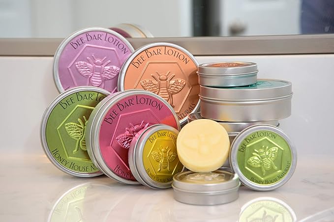 Bee Bar Honey House Naturals Duo – Vanilla - Small 6 Ounce and Large 2 Ounce– All Natural Ultra Moisturizing Lotion Bar Infused with Essential Oils and Butters – Made in USA-VeraVaultWomen