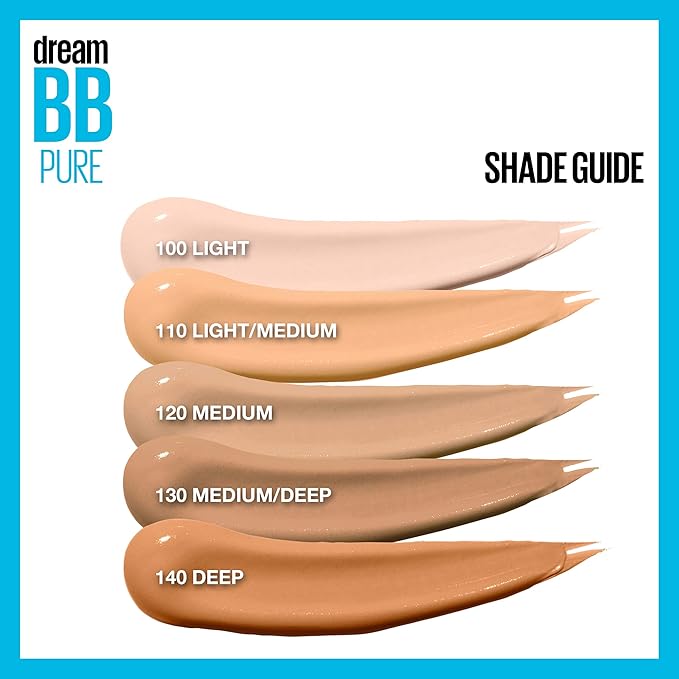 Maybelline Dream Pure Skin Clearing BB Cream, 8-in-1 Skin Perfecting Beauty Balm With 2% Salicylic Acid, Sheer Tint Coverage, Oil-Free, Deep, 1 Count-VeraVaultWomen