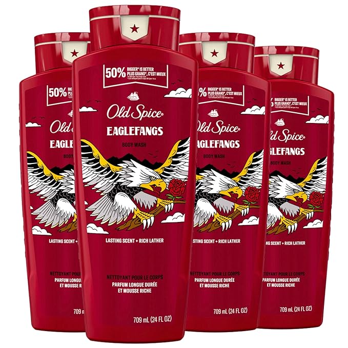 Old Spice Body Wash for Men, Eaglefangs, Long Lasting Lather, 24 fl oz (Pack of 4)-VeraVaultWomen