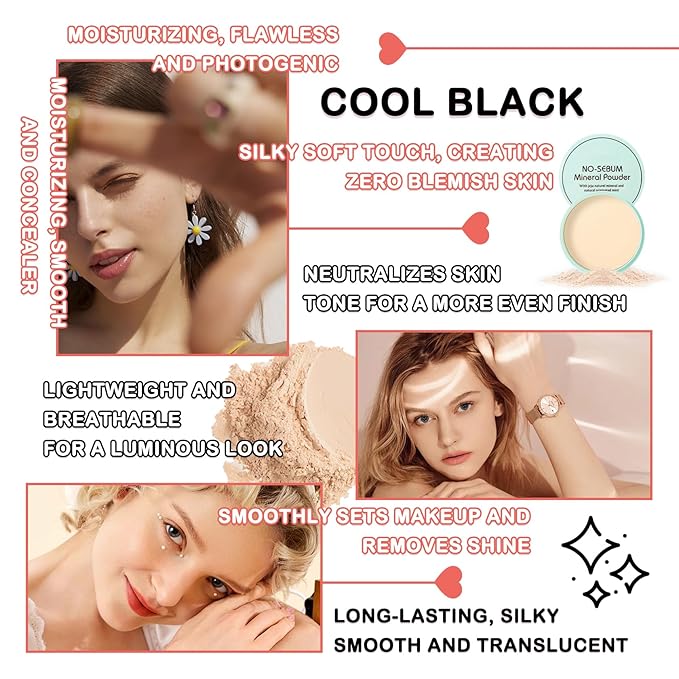 Mushroom Head Air Cushion CC Cream Full Coverage Liquid Foundation Set,Oil Control Concealer Lasting Moisturizing BB Cream,Loose Setting Face Powder Moisturizer Base Primer Makeup with Makeup Sponge-VeraVaultWomen