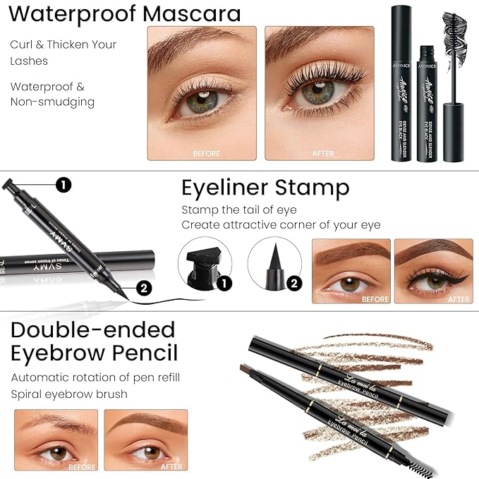 Makeup Kit for Girls Teens, Travel Makeup Kit, Facial Makeup Full Kit, Makeup Present Set for Beginners & Professionals, Cosmetic Bag Include Pigmented Blendable Eyeshadow Palette, concealer-VeraVaultWomen