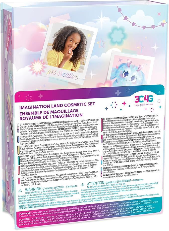 Make It Real 3C4G: Imagination Land Cosmetic Set - 25pc Complete Beauty Set, Blush, Eyeshadow, Lip Gloss, Nail Polish, Three Cheers for Girls, Kids Ages 8+-VeraVaultWomen