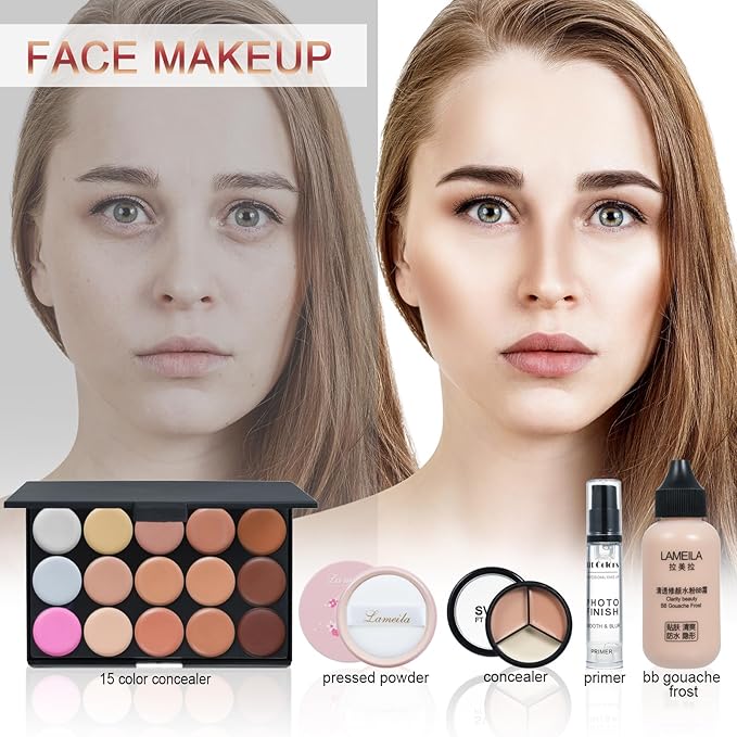 Makeup Kit for Women Full Kit, TooAemiS Professional Makeup Kit for Teens or Adult, All in One Makeup Sets Include Eyeshadow Palette Lipstick Concealer Foundation Mascara Loose Powder Etc-VeraVaultWomen