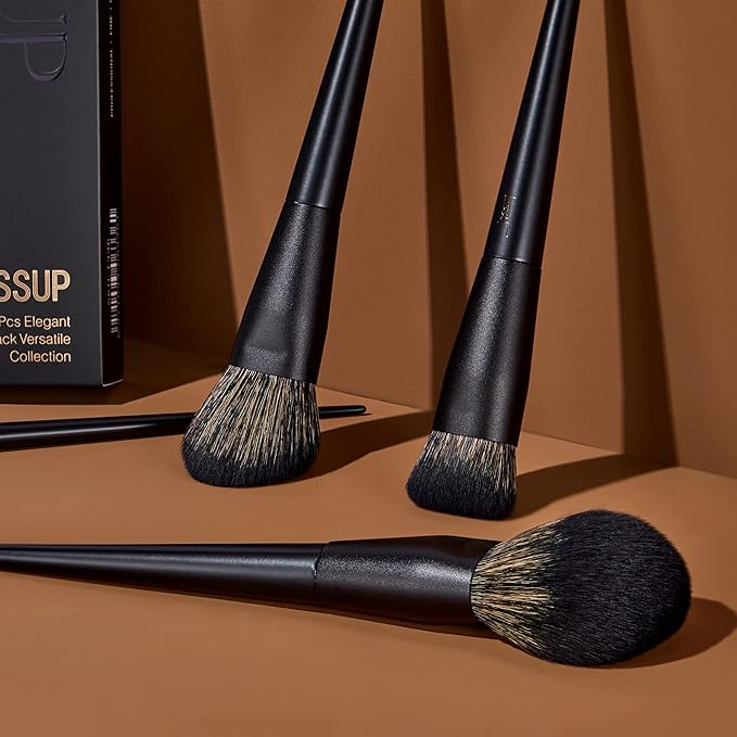 Makeup Brushes Set Jessup Make up Brushes 14Pcs Black Kabuki Foundation Eyeshadow Contour Concealer Powder Eyeliner Crease Eyebrow Blending Brush, T336-VeraVaultWomen