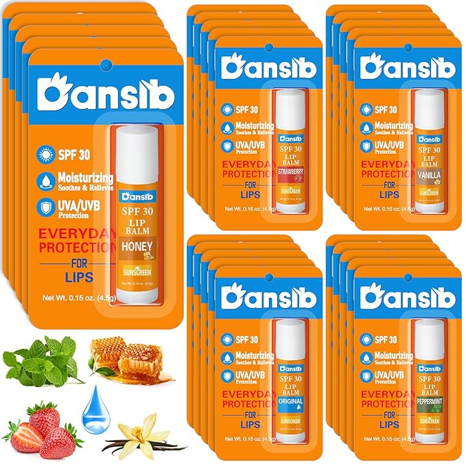 10 Pcs Sunscreen Lip Balms Bulk SPF 30 Lip Balms Stick with Sunscreen Employee Staff Appreciation Gifts Bulk Team Coworkers Christmas Party Gifts for Outdoor Travel Beach-VeraVaultWomen