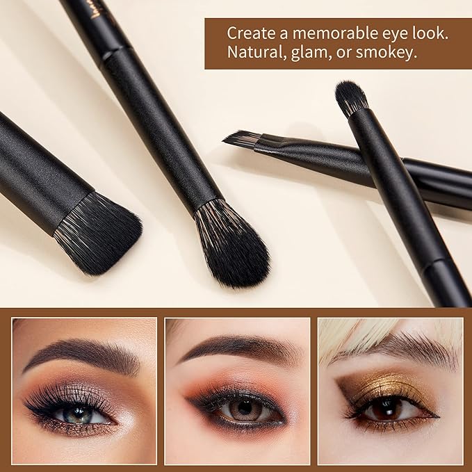 Makeup Brushes Set Jessup Make up Brushes 14Pcs Black Kabuki Foundation Eyeshadow Contour Concealer Powder Eyeliner Crease Eyebrow Blending Brush, T336-VeraVaultWomen