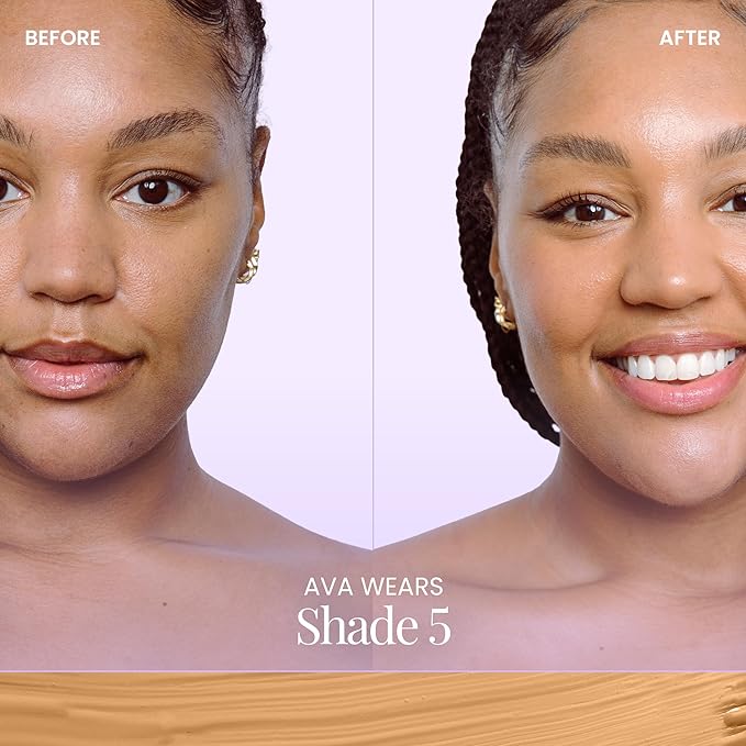 Naked Sundays BeautyScreen™ SPF 50 Mineral Peptide Foundation Tint – 2-in-1 Skin Tint & Mineral Sunscreen | Radiant, Buildable Coverage, Acne-Safe, Infused with Peptides (5 Tan Honey, 1.01 oz)-VeraVaultWomen