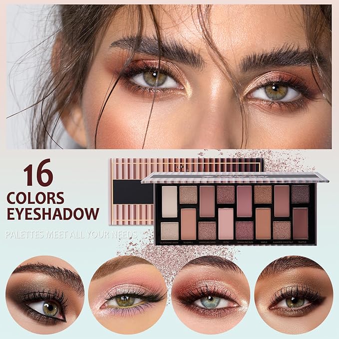 Makeup Kit For Women Full kit, Makeup Set For Teen Girls Eyeshadow Lip gloss Lipstick Make up Brushes Eyebrow Eyeliner Pen Liquid Concealer Foundation Primer Puff Eye shadow Shields Eye Brow Stencil-VeraVaultWomen