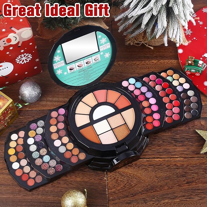 109 Colors Makeup Kit for Women Girl Full Kit Gift Set with Mirror All in One Make up Palette Included Eyeshadow Glitter Lipstick Concealer Eyeliner Eyebrow Highlighter Contour Blusher Compact PowderN-VeraVaultWomen