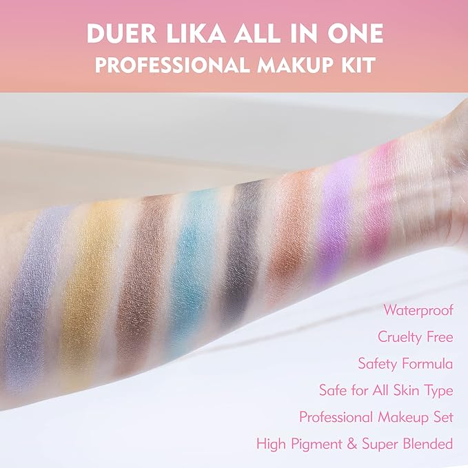 Makeup Kit for Girls and kids 8-12 Carry All Makeup Train Case with Pro Makeup for Teens Women Full Starter Cosmetics Set (SILVER)-VeraVaultWomen