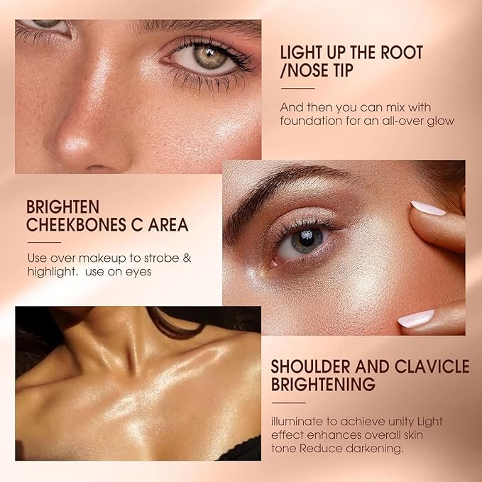 MAEPEOR Shimmer Body Luminizer 5 Colors Moisturizing Glow Illuminator Smooth and Non-sticky Summer Body Highlighter For Face & Body (80ML, 01 Silver)-VeraVaultWomen