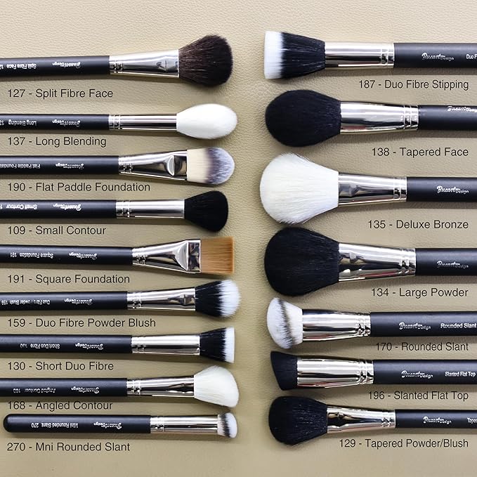Makeup Artist MUST HAVES 42Pcs Makeup Brushes Set with Real Natural Goat Hair By BUEART DESIGN (42Pcs Matte Pearl Black)-VeraVaultWomen
