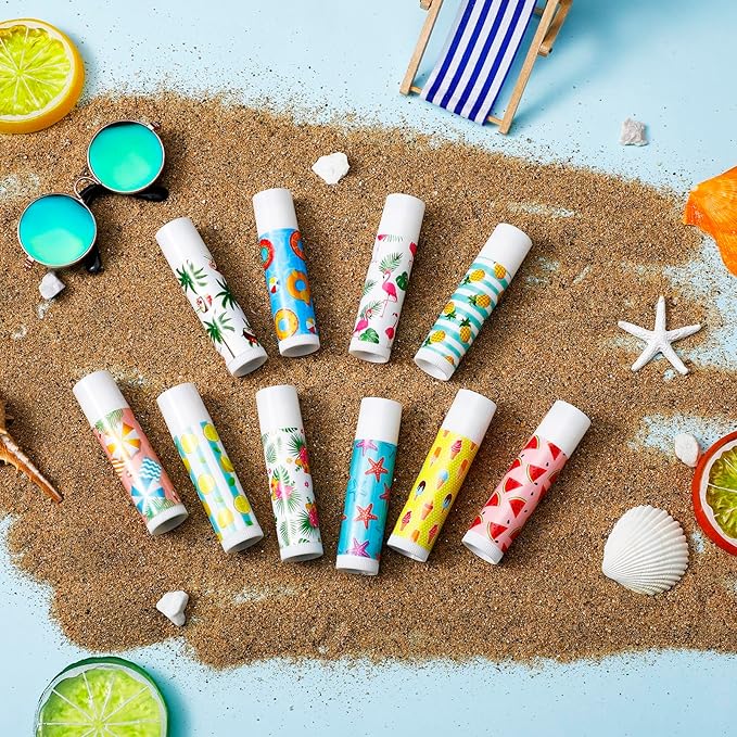 100 Pcs Summer Lip Balm Bulk Moisturizing Lip Balm Jasmine Flavor Lip Balms Cream Tropical Hawaiian Beach Luau Party Lip Care Product for Stocking Stuffers Beauty Gifts Women Men-VeraVaultWomen