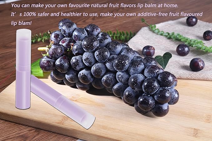 0.14oz Empty Flavored Lip Balm Container Tubes Plastic Homemade Moisturizing Lip Stick with Caps Bulk Fit for Women Adult DIY Making Supplies, 25 Count (Purple)-VeraVaultWomen