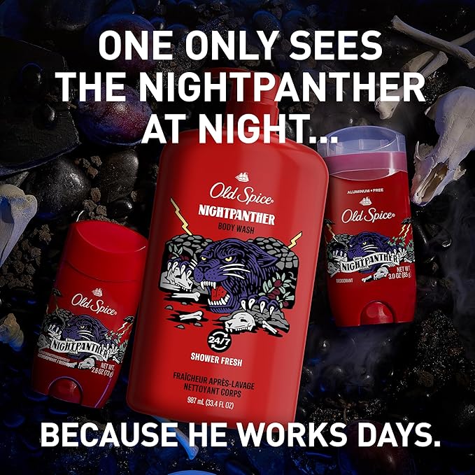 Old Spice Body Wash for Men, 3X Defense, 24/7 Shower Fresh with Long Lasting Lather, NightPanther Scent, 33.4 fl oz (Pack of 4)-VeraVaultWomen
