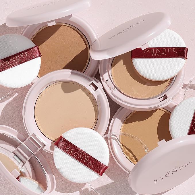 Wander Beauty Wanderlust Powder Foundation - Fair - Blurs and Evens Skin Tone - Perfects and Hydrates With Hyaluronic Acid, Aloe, Honeysuckle, & Vitamin E - Lightweight, Buildable Coverage - 0.31 oz-VeraVaultWomen