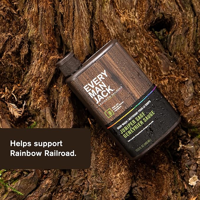 Every Man Jack Hydrating Body Wash for all skin types - Juniper Sage fragrance - Naturally Derived Ingredients - Cleanse, Nourish, and Hydrate Skin -Paraben Free, Phthalate Free, Dye Free-13.5oz - 2pk-VeraVaultWomen