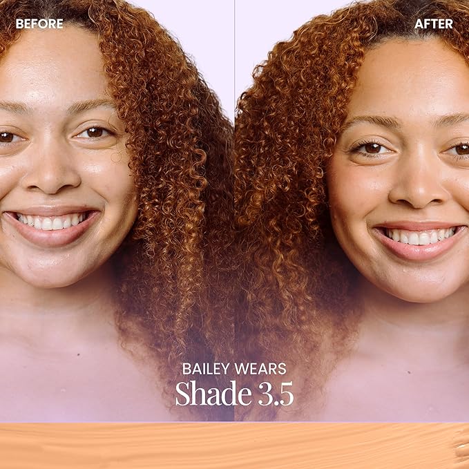 Naked Sundays BeautyScreen™ SPF 50 Mineral Peptide Foundation Tint 2-in-1 Skin Tint & Mineral Sunscreen- Radiant, Buildable Coverage, Acne-Safe (3.5 Light Medium Cool, 1.01 Fl Oz)-VeraVaultWomen