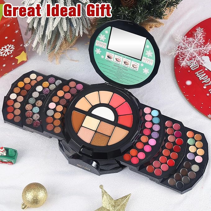 109 Colors Makeup Kit for Women Girl Full Kit Gift Set with Mirror All in One Make up Palette Included Eyeshadow Glitter Lipstick Concealer Eyeliner Eyebrow Highlighter Contour Blusher Compact PowderY-VeraVaultWomen
