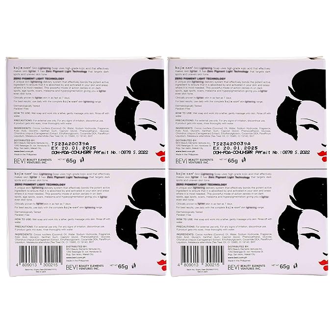 Kojie San Skin Brightening Brush Set - Original Kojic Acid Soap That Helps Reduces Dark Spots & Other Types of Skin Damage – 65g x 6 Bars and Relumins Deep Pore Facial Cleansing Brush-VeraVaultWomen