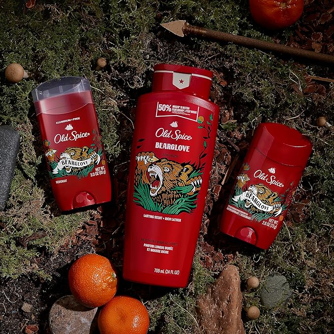 Old Spice Body Wash for Men, Bearglove, Long Lasting Lather, 24 fl oz (Pack of 4)-VeraVaultWomen