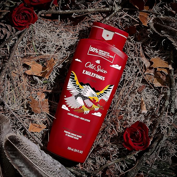 Old Spice Body Wash for Men, Eaglefangs, Long Lasting Lather, 24 fl oz (Pack of 4)-VeraVaultWomen
