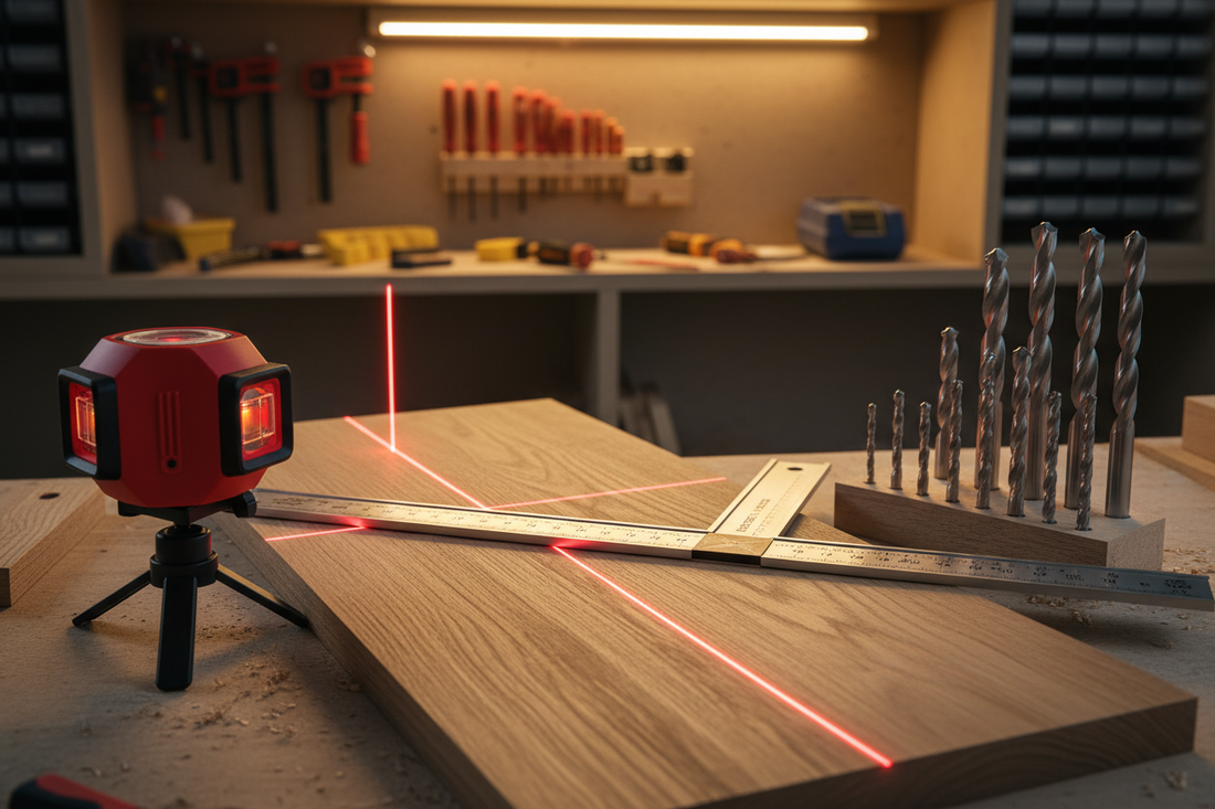 Precision Carpentry at Home — Laser Levels, Carpentry Squares & Industrial Drill Bits