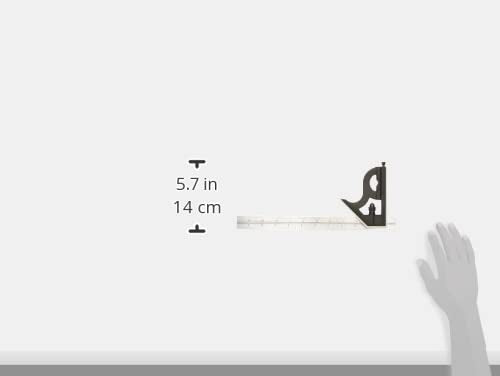 Starrett Steel Combination Square with Square Head - 12" Blade Length, Cast Iron Heads, Reversible Lock Bolt, Scriber, Spirit Level, 4R Graduation Type - 11H-12-4R