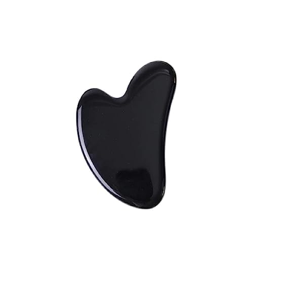 Black Obsidian Jade Facial Roller & Gua Sha Set 100% Natural Source from Highest Altitude of Himalayan Two-Sided Face Neck Massager Stone Beauty Tool-VeraVaultWomen