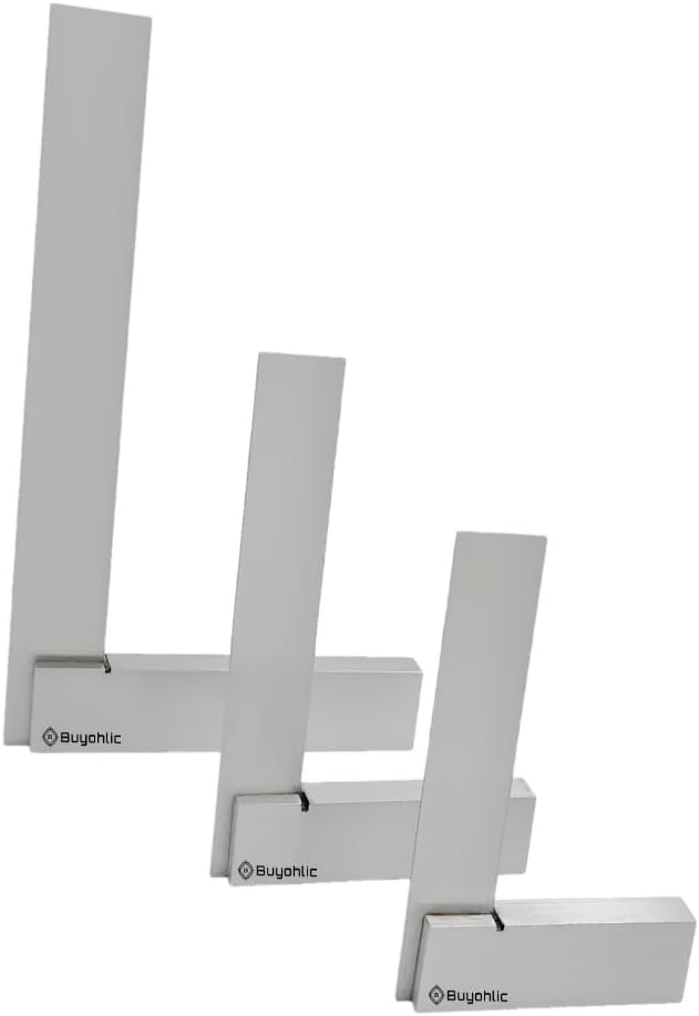 A.D. International Steel Machinist Try Square DIY General Woodworking clamp Workshop Machine Tools (Set of 3 Sizes)