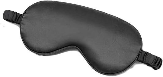 100% Natural Mulberry Soft Silk Sleep Mask, Light Blocking Eye Masks For Sleep, Night Blindfold Eye Mask Cover For Men And Women, Sleeping Night Mask For Travel (Black)-VeraVaultWomen