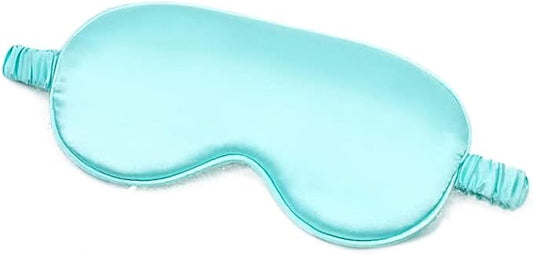 100% Natural Mulberry Soft Silk Sleep Mask, Light Blocking Eye Masks for Sleep, Night Blindfold Eye Mask Cover for Men and Women, Sleeping Night Mask for Travel (Light Blue)-VeraVaultWomen