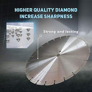 LSS 14 Inch Diamond Saw Blade,Dry or Wet Cutting Concrete Saw Blades for Sharp Cutting Concrete Marble Granite Brick Masonry,Broadened Cutter Head
