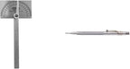General Tools Angle Protractor #17 Stainless Steel Square Head + General Tools 88CM Tungsten Carbide Scribe and Magnet, Copper, Replaceable Tip
