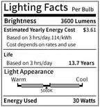 30 Watts LED Work Light, 3600 Lumens Outdoor Flood Light with 16ft Cord & Switch, IP66 Waterproof Portable Working Lighting with Stand, 5000K Dayight Worklight for Job Site Garage Workshop