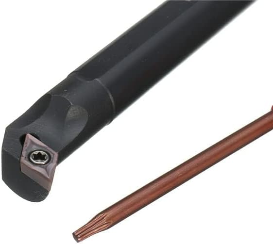 14Pcs Indexable Lathe Turning Tool 1/2"12mm,4PCS Metal Lathe Turning Tool Holders S12M-SDUCR07/SDJCR1212H07/SDNCN1212H07/SDJCL1212H07 with 10pcs DC070204 Carbide Inserts,4pcs Wrenches