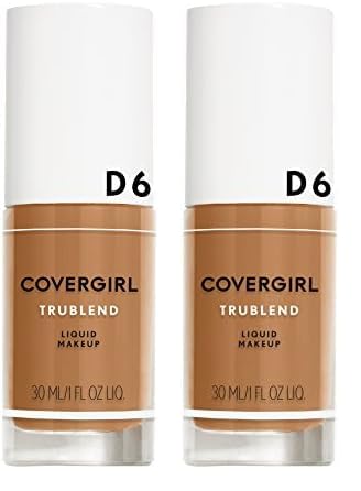 COVERGIRL truBlend Liquid Foundation Makeup Toasted Almond D6, 1 oz (Pack of 2)-VeraVaultWomen
