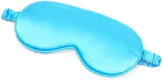 100% Natural Mulberry Soft Silk Sleep Mask, Light Blocking Eye Masks for Sleep, Night Blindfold Eye Mask Cover for Men and Women, Sleeping Night Mask for Travel (Blue)-VeraVaultWomen
