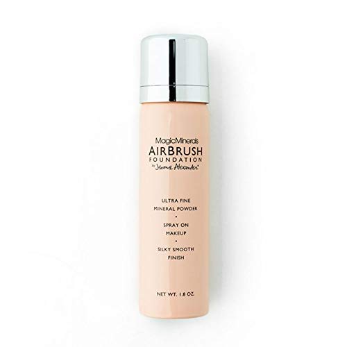 Jerome Alexander MagicMinerals AirBrush Foundation, Spray Makeup with Skincare Active Ingredients, Ultra-Light, Buildable, Full Coverage Formula (Warm Medium)-VeraVaultWomen