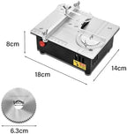 Precision Mini Electric Table Saw, DIY Hobby Handmade Woodworking Bench Cutting Machine Adjustable Cut Depth Small Desktop Saw for Miniature Wood Craft (Regular style)