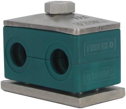 1 1/4" Tubeclo Twin Series Pipe Clamp, Polypropylene with Galv Plated Steel Hardware, Weld Mounting