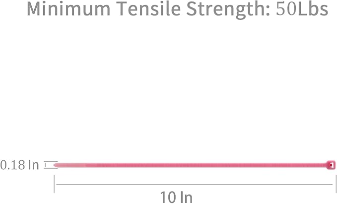 XINGO 100PCS Cable Zip Ties Heavy Duty, Premium Nylon Plastic Wire Ties with 50 Pounds Tensile Strength, Self-Locking Black Nylon Zip Ties for Indoor and Outdoor (10 inch, Pink)