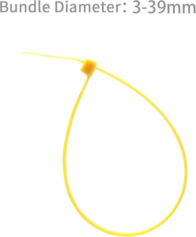 XINGO 100PCS Cable Zip Ties Heavy Duty, Premium Nylon Plastic Wire Ties with 50 Pounds Tensile Strength, Self-Locking Black Nylon Zip Ties for Indoor and Outdoor (6 inch, Yellow)