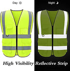 BeautyWill Custom Safety Vest Customized Logo Class 2 High Visibility Reflective Vest with Pockets Construction workwear